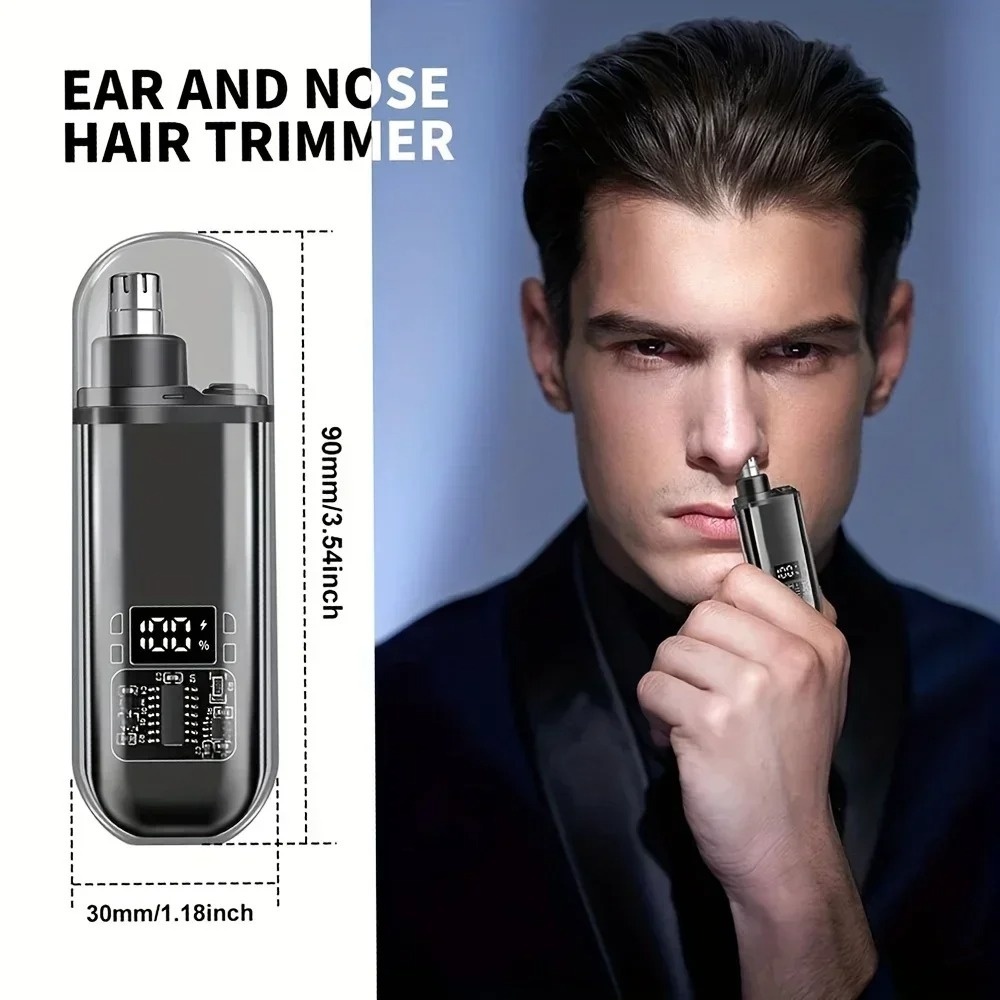 Men'S Grooming Ear Hair - เครื่องตัดขนจมูกและขนหูไฟฟ้า ขนาดเล็ก พกพาสะดวก ชาร์จเร็วด้วย USB C