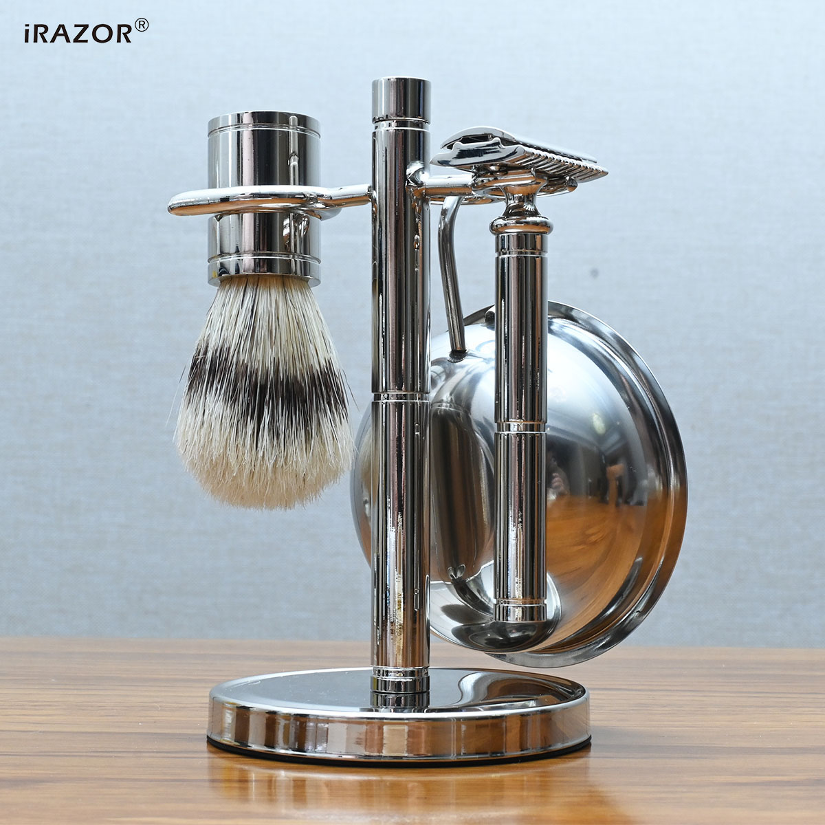Mens Vintage Grooming Kit - IRAZOR คลาสสิก Vintage Double Edge มีดโกนกําจัดขนเครื่องโกนหนวดกรูมมิ่งชุดเครื่องมือ