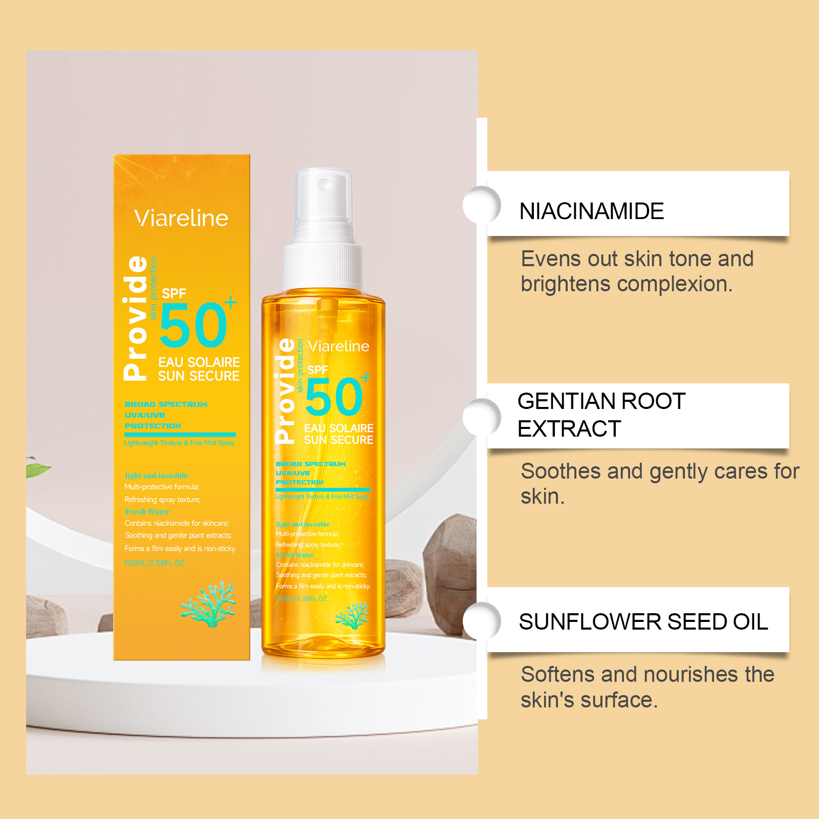 สเปรย์กันแดดแบบใส SPF 50+ สำหร - Face Moisturizer Spf บทวิจารณ์และราคา
