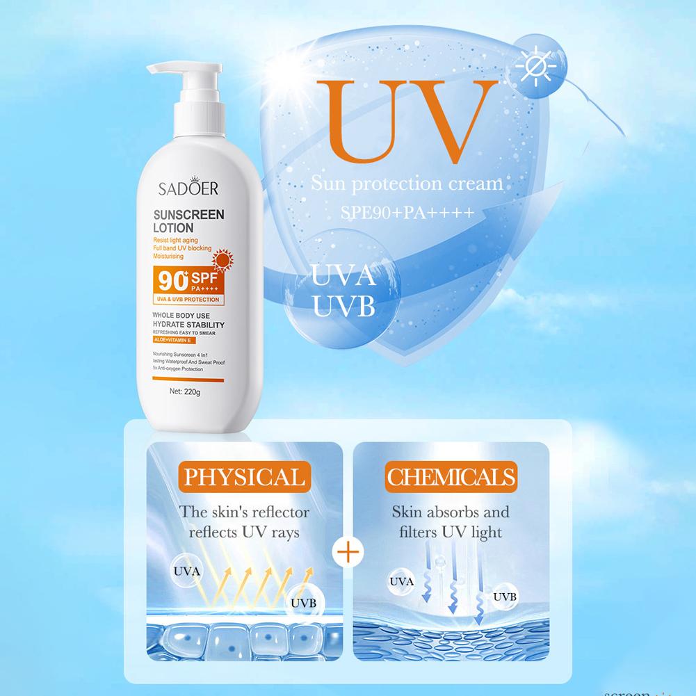 220g ครีมกันแดดครีม SPF 90 + U - Face Moisturizer Spf บทวิจารณ์และราคา