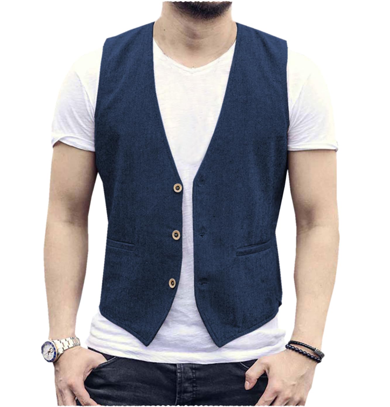 เสื้อกั๊กผ้าลินินสำหรับเจ้าบ่า - Men'S Grooming Room บทวิจารณ์และราคา
